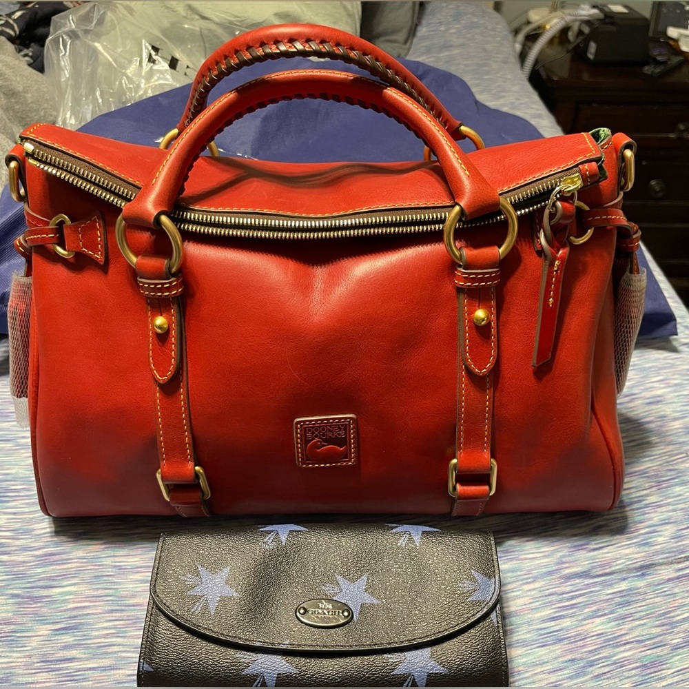 Dooney & Bourke Red Florentine Leather Shoulder Bag